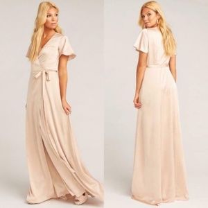 Show Me Your Mumu Champagne Noelle Wrap Dress